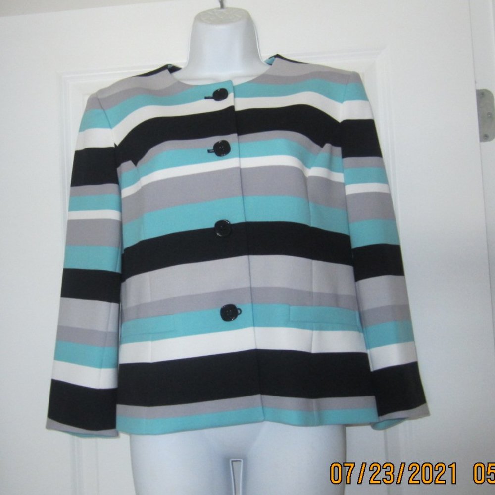 Women's Nine West Color Block Button Down Jacket